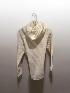Active USA Ivory Ribbed Cowl-Neck Sweater